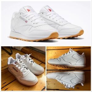 REEBOK CLASSIC White Leather Sneakers - Women’s 4.5-5/34 EUR